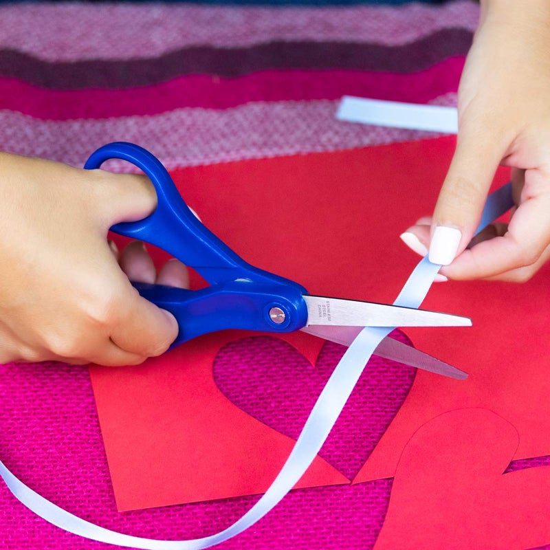 Hygloss-Armada Precisionâ„¢ Cost Cutters 7" Scissors - Comfortable Handles, Stainless Steel Blades, Vinyl Bag for Safe Storage - Scissors for Crafts, Classroom, Home and Office - Blue - 1 Pair - Image 5